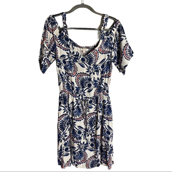 Ella Moss Tadala Cold Shoulder Dress White Size M - Picture 2 of 6